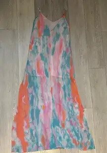 Lulus spring maxi spring vacation dress slits size‎ small spaghetti straps flowy