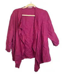 Bryn‎ Walker Blouse Jacket Women's Size Medium Linen Oversized Lagenlook Pink