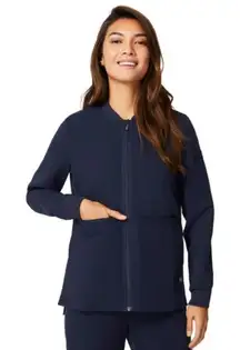 FIGS Navy Blue Bellery Full-Zip Jacket Nurse Uniform Medical Women's size XS