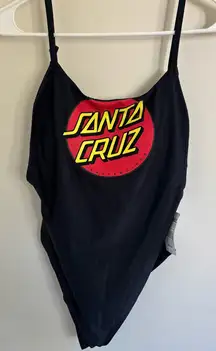 Santa Cruz Skateboards Black One Piece Swimsuit