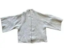 Sleeping On Snow Ivory Open Front Short Cardigan Sweater‎ Wide Sleeves One Size