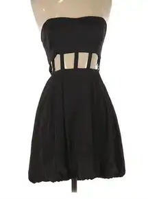 Keepsake Womens Size 4 Black Strapless Cut Out Mini Dress W/ Zipper NWT