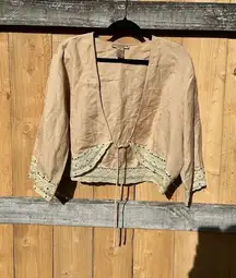 Notations womens  3/4 sleeve cardigan beaded‎  Lace  size 1X Fairy Cottage Boho