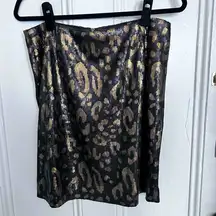 NWT  sequin leopard print mini skirt