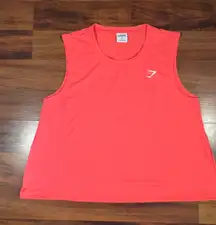 Gymshark Womens XL Sleeveless Tank Top Coral Athletic Workout Training Shirt