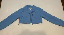BDG Urban Outfitters Cropped Light Blue Bomber Jacket Size L