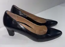 Vionic Mia Black Leather Pumps Old Money Formal Office Pointed Toe Workwear Shoe