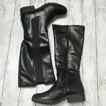 SO NIB  Tall Riding Black Faux Leather Boots