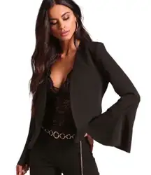 Black Bell Sleeve Blazer