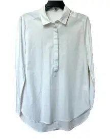 English Laundry Blouse Women’s Small Long Sleeve Pullover 1/2 Button Up White