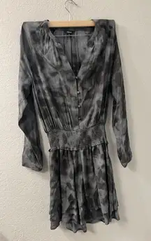 Rails Jasmine Dress Slate Tie Dye Layered Skirt Long Sleeve Size XS