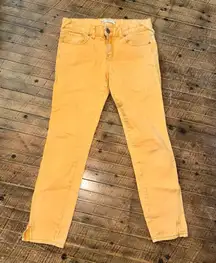 Free People Orange Ankle Cropped Pants