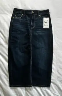 7 For All Mankind Dark Wash Jean Pencil Skirt 