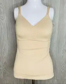 rhonda shear structured cup sheer lace tank top undershirt shapewear small