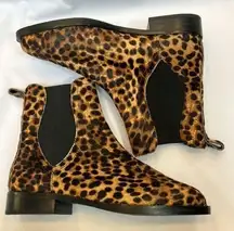 Rebecca Minkoff  Sabeen Cow Fur Leopard Print Chelsea Ankle Bootie-Size 7.5  NWOB