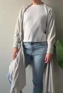 Barefoot Dreams CozyChic Ultra Lite Off-white Long Cardigan Open Front Soft 2X