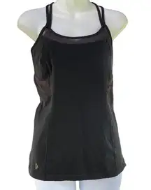 Ellie Black fitted built in bra crisscross straps athletic tank