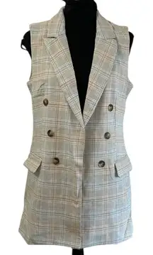 Rachel Zoe Plaid Sleeveless Vest(Size Small)