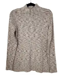 Market & Spruce Light Brown Mock Turtleneck Sweater NWT Sz Large Ribbed Knit Top
