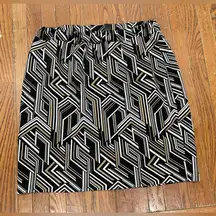 Ashley Stewart Black and Tan Patterned Top
