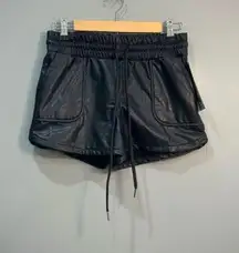 Black Rewash Vegan Leather Shorts Size S NWT