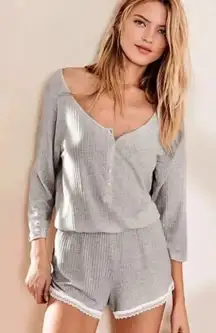 Victoria’s Secret Ribbed Gray One Piece Pyjama Romper