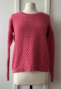 Old Navy Textured Knit Pink Crewneck Sweater