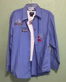 80s 90s vintage western cowboy cowgirl rodeo patriotic blouse shirt set