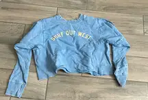 Billabong wrangler surf out west cropped sweatshirt