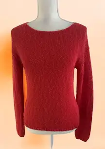 ALICE + OLIVIA Red Knit Linen Blend Sweater Size Small