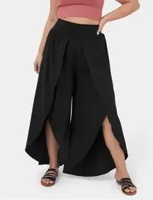 Halara Black High Waisted Flowy Wide Leg Slit Palazzo Pants Sz 2XL