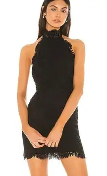 Free People Black Harper High Neck Mini Slip Dress