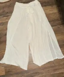 Blue Island White Linen Trousers Size Medium NWT