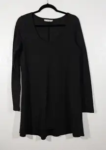 New  Charcoal Gray Ponte Knit Scoop Neck Tunic Dress Medium