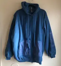 SKIMS FLEECE LOUNGE OVERSIZED ZIP UP HOODIE size m 
AZURE