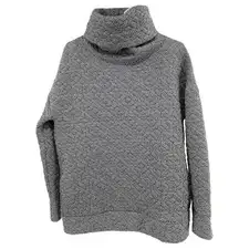 Gap pullover quilted geometric turtleneck S  black white pockets winter active