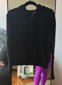 H&M Divided Black Hooded Zip-Up Sweater
