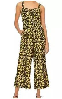 LOFT OUTLET Jumpsuit Extra Small Romper NWT Yellow Black Pockets Summer Crop