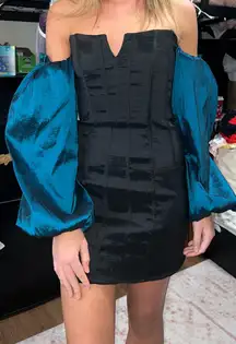 Short Formal Dress with Puff Sleeves