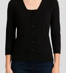 Nine Options Black Button-Up Cardigan