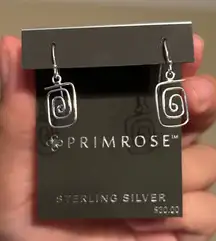 Primrose Sterling Silver Spiral Pendant Earrings
