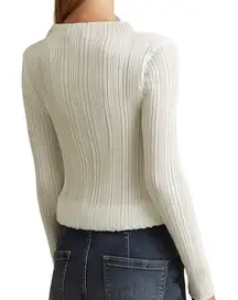 REISS EMBER HIGH NECK PLEAT long sleeve Mockneck top size 10