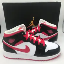 Air Jordans NWB 1 Mid GS White Very Berry Sneakers