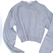 Line & Dot Baby blue cropped sweater from Revolve