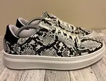 TOPSHOP Cuba Snake skin pattern Platform Shoes faux leather