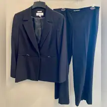 Black Two Piece Suit Jacket Pants Set women’s size 10 Interview
