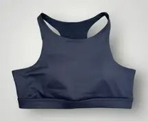 NWOT 90 Degree By Reflex Dark Metallic Blue Supportive High-Neck Sports Bra Sz L