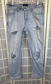 Abercrombie And Fitch Ames Slim Boyfriend Size 27/4 Distressed Y2k Jeans