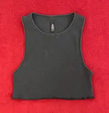 SKIMS cotton rib high neck tank in soot size M