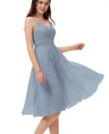 JJ's House Size 8 A-Line V-neck Knee-Length Chiffon Lace Bridesmaid Dress NWT